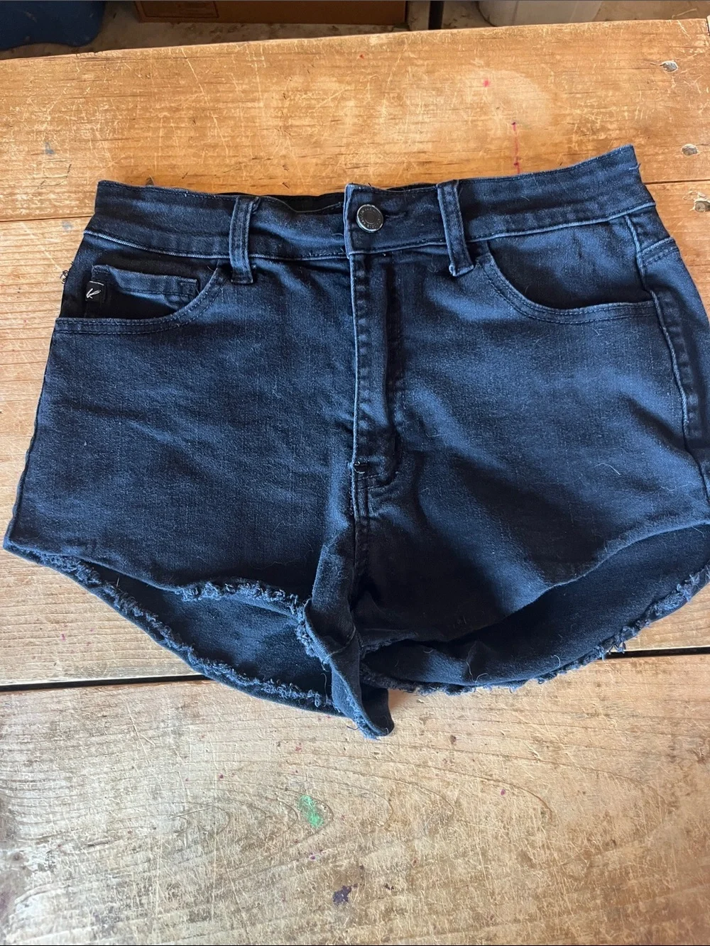KanCan Black Denim Cutoff Shorts - Raw Hem